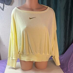 Nike Light Yellow Off-Shoulder Top